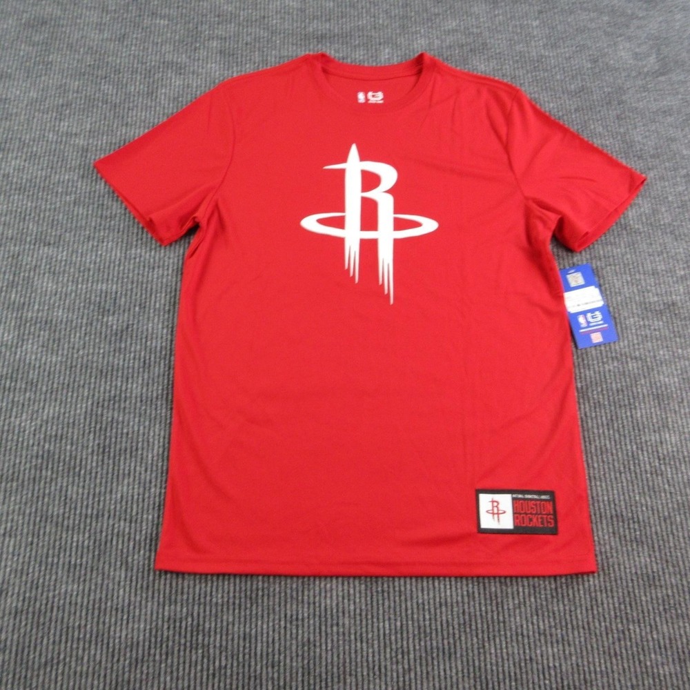 Ultra Game Shirt Mens L Red Crew Neck Short Sleeve Tagless Rockets NWT